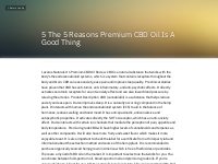 5 The 5 Reasons Premium CBD Oil Is A Good Thing