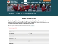 Dominic DiStasi Bursary Application - Grand Orange Lodge of Canada