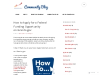 How to Apply for a Federal Funding Opportunity on Grants.gov   Grants.