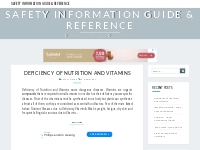 Deficiency of Nutrition and Vitamins Safety Information Guide   Refere