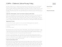 COPPA   Children’s Online Privacy Policy | McDonalds HACER Education T