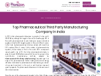 Pharmaceutical Third Party Manufacturing in India