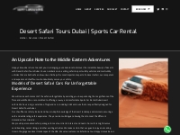 Desert Safari Tours Dubai - Sports Car Rental Dubai - Happy Limousine