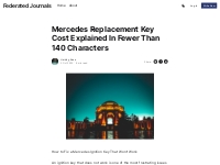 Mercedes Replacement Key Cost Explained In Fewer Than 140 Characters