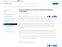 Announcing the 2025 Dietary Guidelines Advisory Committee! - News   Ev