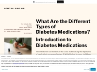 What Are the Different Types of Diabetes Medications?   Healthy Living