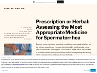 Prescription or Herbal: Assessing the Most Appropriate Medicine for Sp