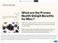 What are the Proven Health Shilajit Benefits for Men ?   Healthy Livin