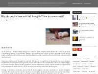 Why do people have suicidal thoughts? How to overcome it?