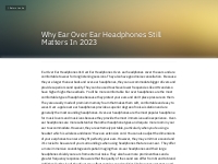 Why Ear Over Ear Headphones Still Matters In 2023