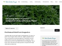 Unlocking Relief: Thyme for Congestion s Natural Remedy Power
