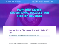 Play and Learn: Educational Puzzles for Kids of All Ages