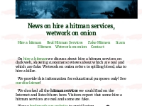 News on hire a hitman services | Wetwork on onion