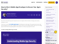 How To Hire A Mobile App Developer To Ensure Your App s Security?