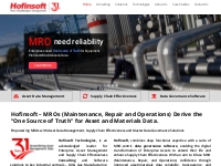 Asset/Materials Data Management for MROs | Hofinsoft Technologies
