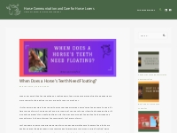 When Does a Horse's Teeth Need Floating? - Horse Care for Horse Lovers