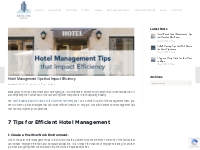 Hotel Management Tips that Impact Efficiency - Hotel and Spa Essential