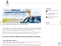 How to Reduce Carbon Footprint in the Tourism Industry | Blog | Hotel 