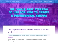 The Single Best Strategy To Use For how to create a professional resum