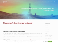 Chairman s Anniversary Award | Nominations due 31 August 2020 - IADC.o