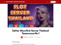 Daftar Situs Slot Server Thailand Terpercaya No 1