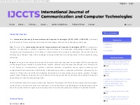  		International Journal of communication and computer Technologies