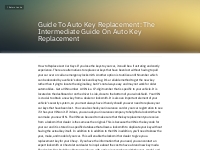 Guide To Auto Key Replacement: The Intermediate Guide O...