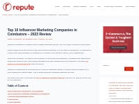 Top 10 Influencer Marketing Companies in Coimbatore - 2023 Review