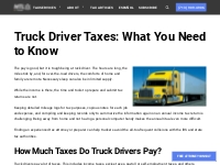 Truck Driver Taxes: What You Need to Avoid Trucker Tax Problems