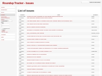    List of issues    - Roundup tracker