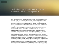 Salford Door And Window 101 Your Ultimate Guide For Beg...