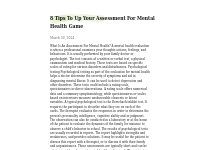 8 Tips To Up Your Assessment For Mental Health Game   jarswiss2