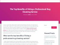 The Top Benefits of Hiring a Professional Rug Cleaning Service
