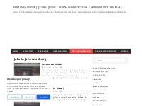 Jobs in Johannesburg | HIRING HUB | JOBS JUNCTION- find your career po