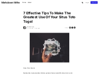 7 Effective Tips To Make The Greatest Use Of Your Situs Toto Togel