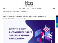 How to Boost E-Commerce Sales through Mobile Application - KbaBlog