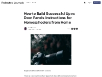 How to Build Successful Upvc Door Panels Instructions for Homeschooler