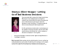 Stacey L Oliver-Knappe   Letting Go of Bad Business Decisions   Lettin