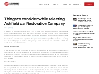Things to consider while selecting Ashfield car Restoration Company - 