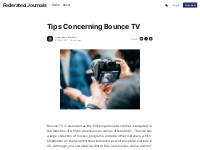Tips Concerning Bounce TV