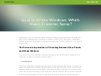 Glass or Whole Windows: Which Makes Economic Sense?
