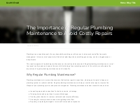 The Importance of Regular Plumbing Maintenance to Avoid...