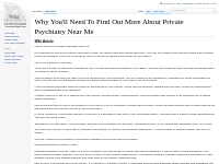 Why You'll Need To Find Out More About Private Psychiatry Near Me