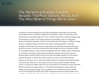 The Marketing Strategy Content Awards: The Most Sexiest...