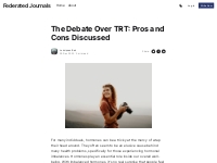 The Debate Over TRT: Pros and Cons Discussed