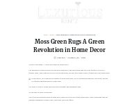 Moss Green Rugs A Green Revolution in Home Decor   LuxuriousRentz
