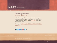 Twenty-three | Matt Mullenweg