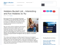 Hobbies Bucket List – Interesting and Fun Hobbies to Try