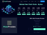 200 USA Private Proxies - MaxiProxies Private Proxies - Cheapest Super