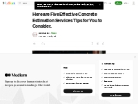 Here are Five Effective Concrete Estimation Services Tips for You to C